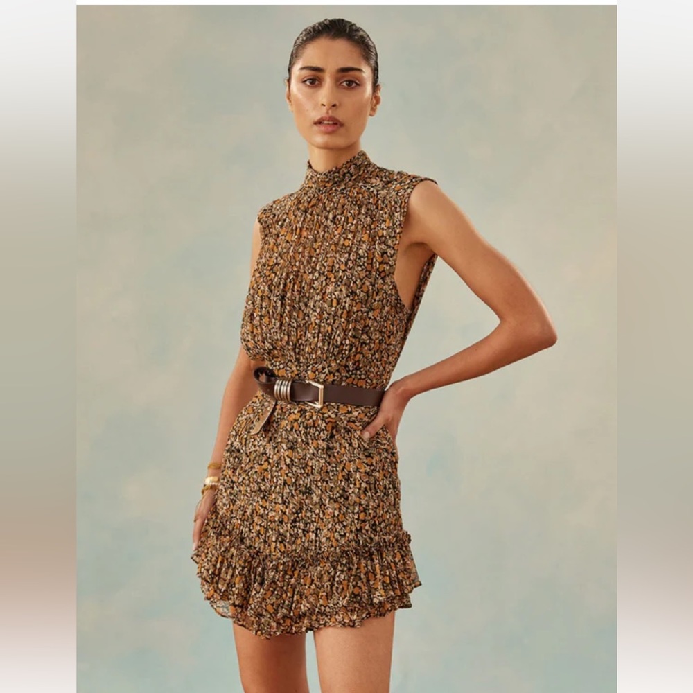 PALOMA SLEEVELESS RUCHED MINI DRESS US 4 shona joy revolve